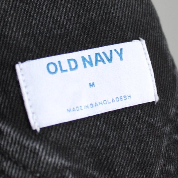 Old Navy Women's Black Slouchy Jean Denim Shortalls Overalls Size Medium - Picture 3 of 6